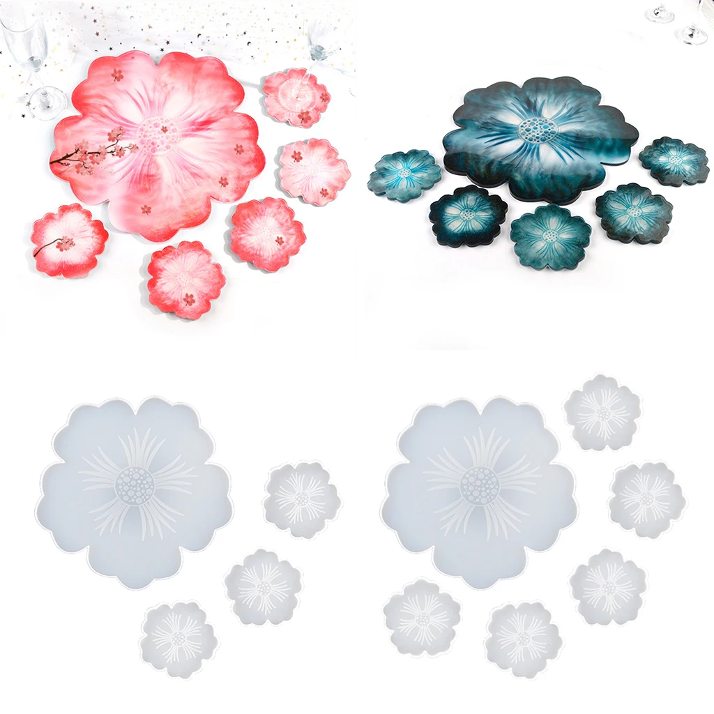 

Flower Coaster Mould 35cm/12cm Petal Silicone Tray Silicone Tea Tray Set DIY