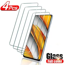 4Pcs Tempered Glass For Xiaomi Poco X3 NFC F2 Pro F3 M3 Screen Protector on Poco X3 Pro F2 M3 Pro F3 X3 GT glass