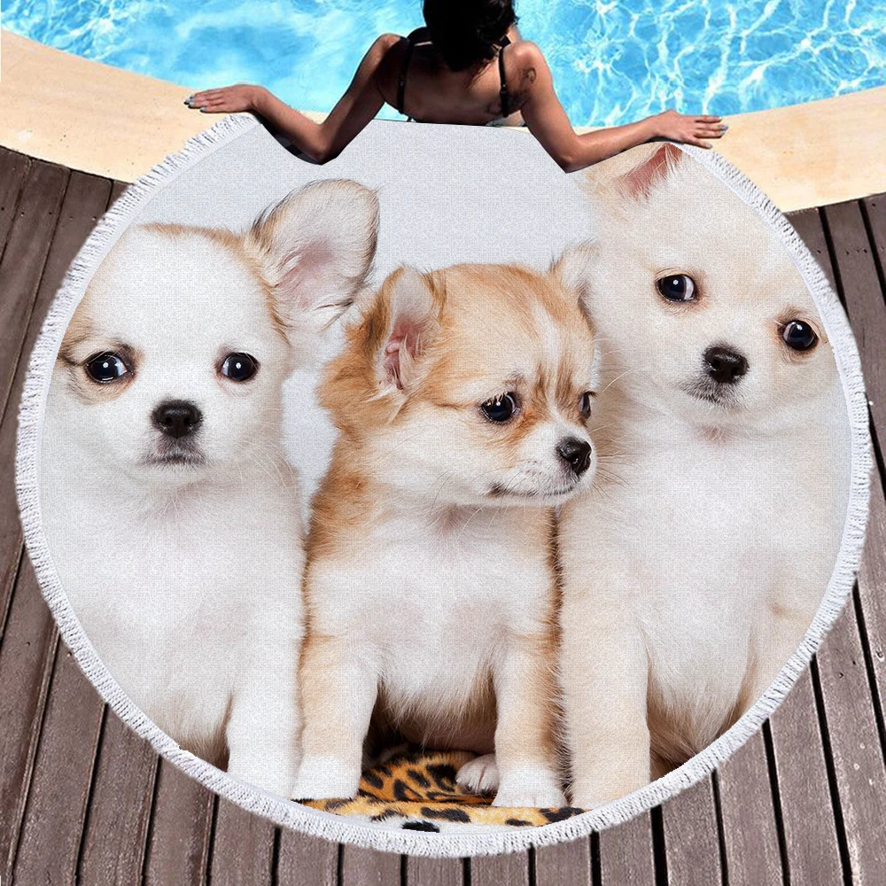 

3D Animal Beach Towel Cute mole cat dog Bath Towel Microfiber Fabric 150cm Size