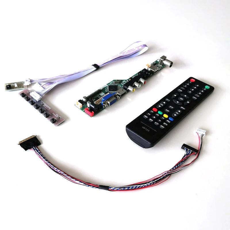 

For HT140WXB-300/501/601 LVDS 40Pin WLED 1366*768 14" notebook PC T.V56 screen controller drive board VGA+AV+USB+RF DIY kit