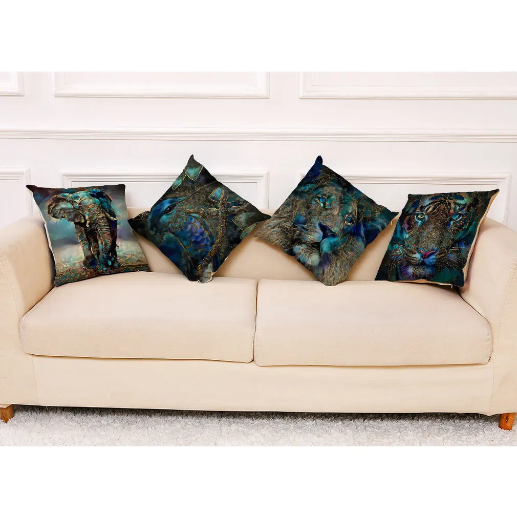 Дикие животные наволочка декоративная подушка Hoga funda cojines 45x45 housse de coussin Nordic