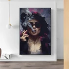 Плакат Marla Singer, Постер по мотивам фильма Бойцовский клуб, Холщовый плакат, настенное искусство, крутая картина для курительных женщин, для гостиной, настенный Декор для дома
