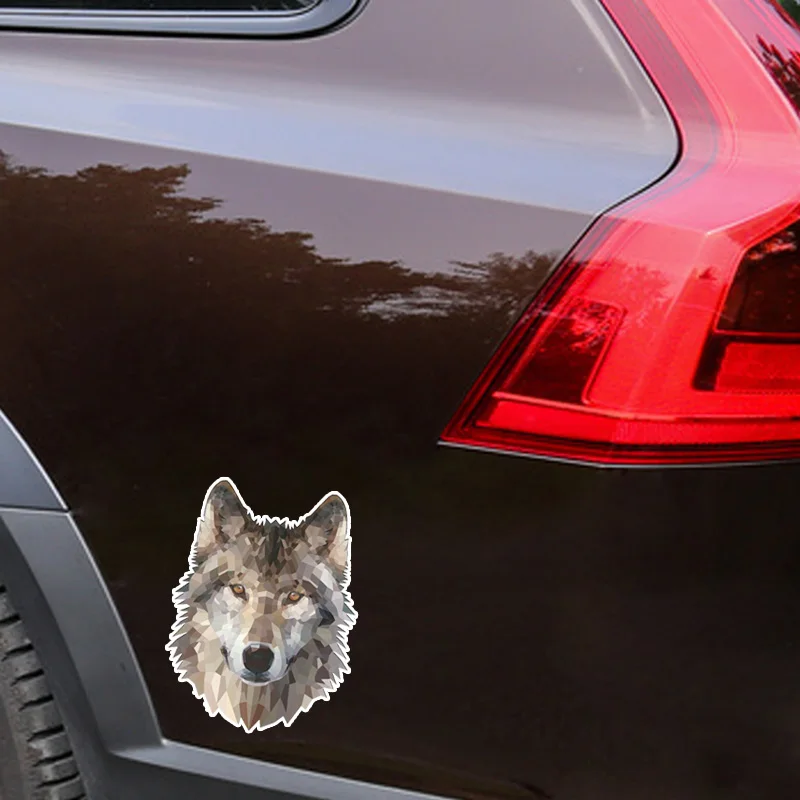 

13x17CM Interesting Lovely Wolf Head Cartoon Colored PVC Car Sticker Decoration Graphic