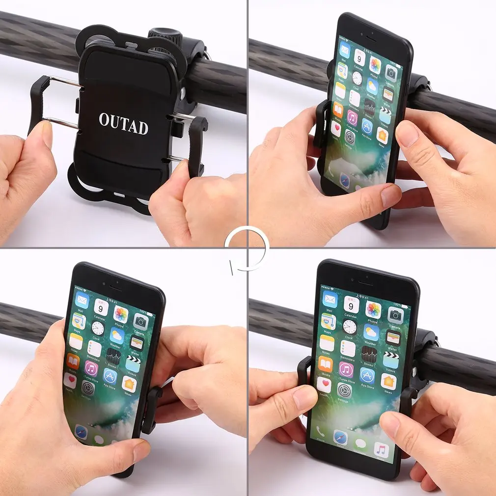 

OUTAD S09A Universal 360 Degree Rotation Bike and Bicycle Motorcycle Handlebar Mount Holder Phone Holder With Support Stand