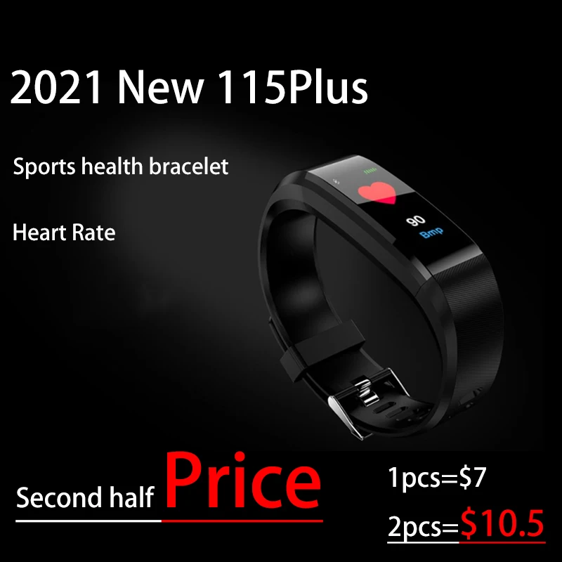 Новинка 2021 умный Браслет 115 Plus спортивный браслет с Bluetooth часы пульсометром
