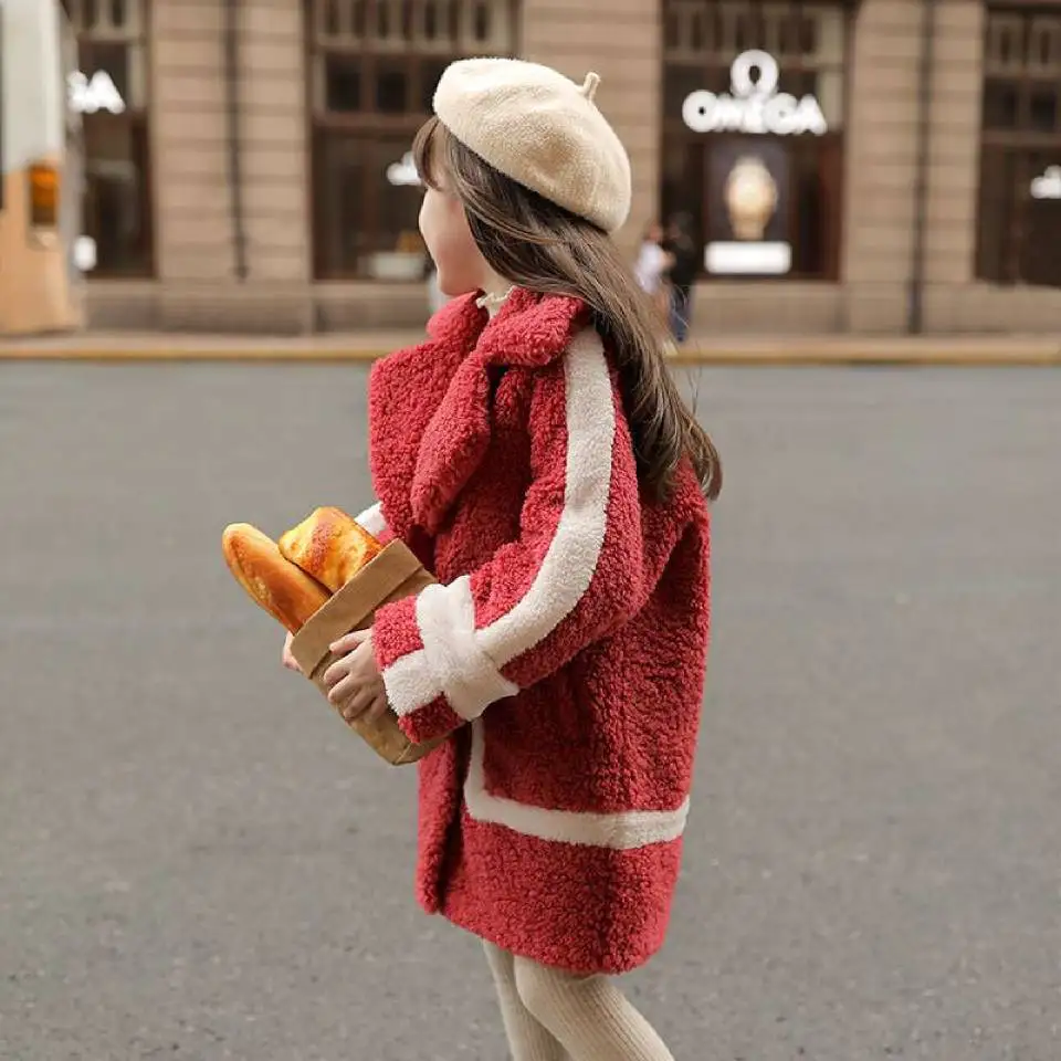 

Fashion 2019 Autumn Winter Baby Girl Fur Fur Style Jackets Warm Toddler Girl Outerwear Coat For Age 4-13Years Kids Girl Coats