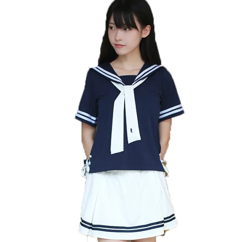 

Japan School Uniform For Girl Korean Fashion Navy Style Skirts Japanese Clothes Cheerleader Uniforms Harajuku Kawaii Seifuku