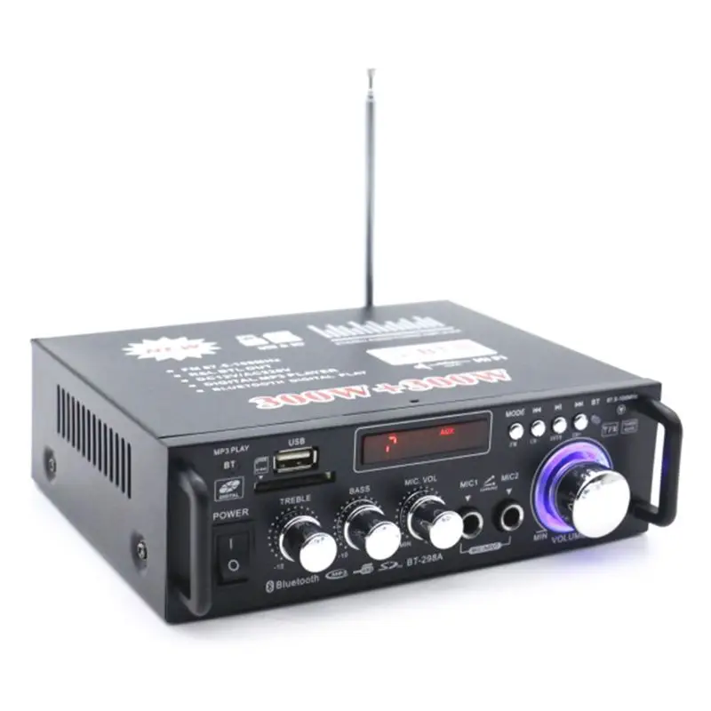 600 Вт автомобильный усилитель ЖК-дисплей цифровой Hi-Fi мощности Bluetooth FM домашний