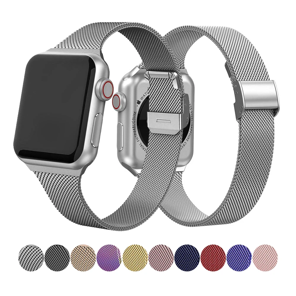 

Slim Bracelet for Apple Watch Band 44mm 42mm 40mm 38 41 45mm Correa Women Metal Strap for iwatch Series 7 6 se 5 4 3 Accessories