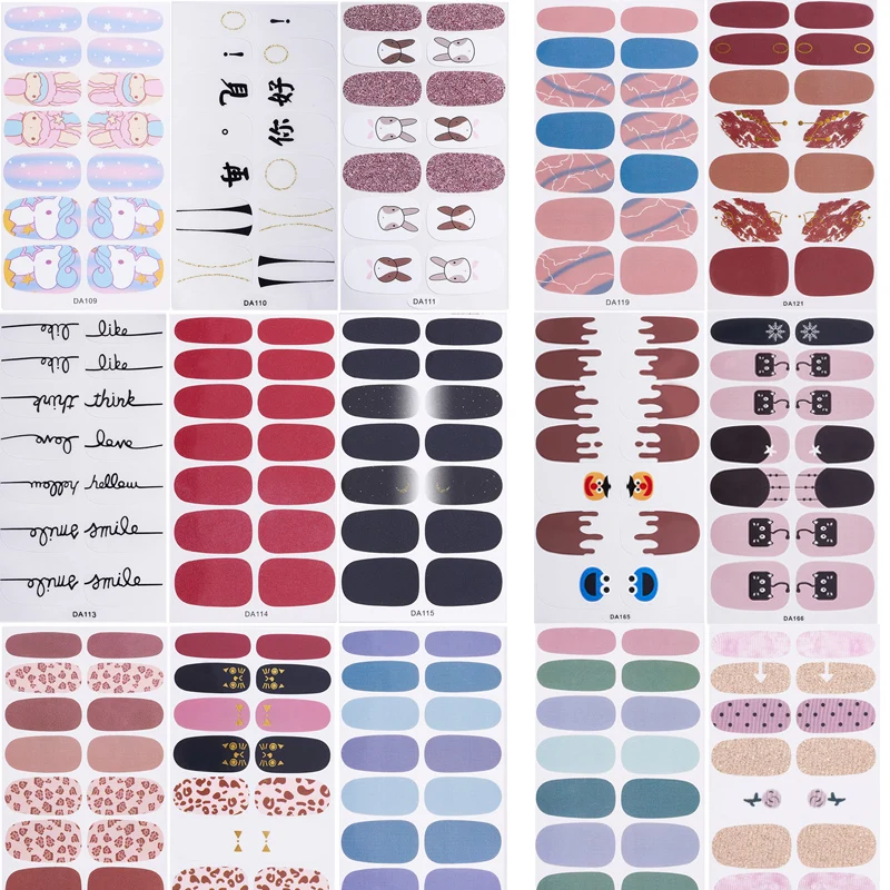 24 стиля наклейки для ногтей художественное украшение маникюрные слайдеры 3