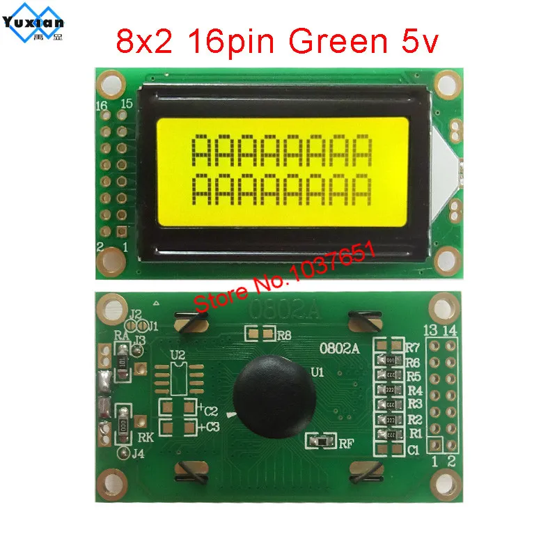 ЖК дисплей 8*2 0802A зеленый синий 16pin 58*32 мм SPLC780D1|lcd display module|pcb factorylcd pcb |