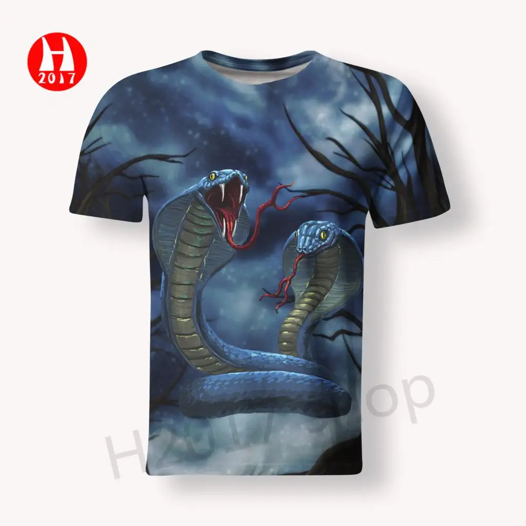 

2021 Hot Sale New Cobra 3D Printed T-shirt Summer Round Neck Short Sleeve Harajuku Cool Oversized T-shirt
