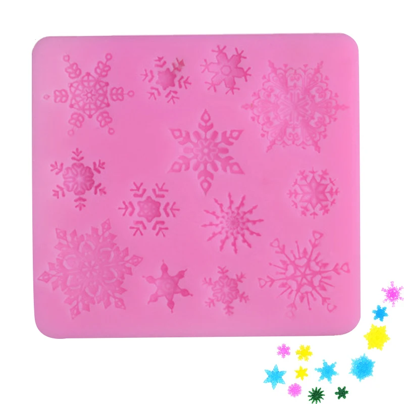 Силиконовая форма для помадки в форме снежинки пудинга ручной работы лоток мыла