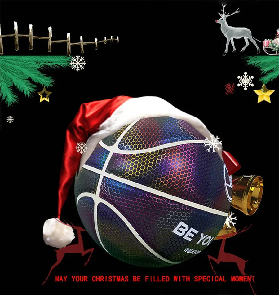 Colorful glowing basketball no battery required can illuminate the light in dark street | Спорт и развлечения