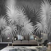 3d wallpaper modern creative black and white plant leaves photo wall mural living room tv sofa backdrop home decor wall painting