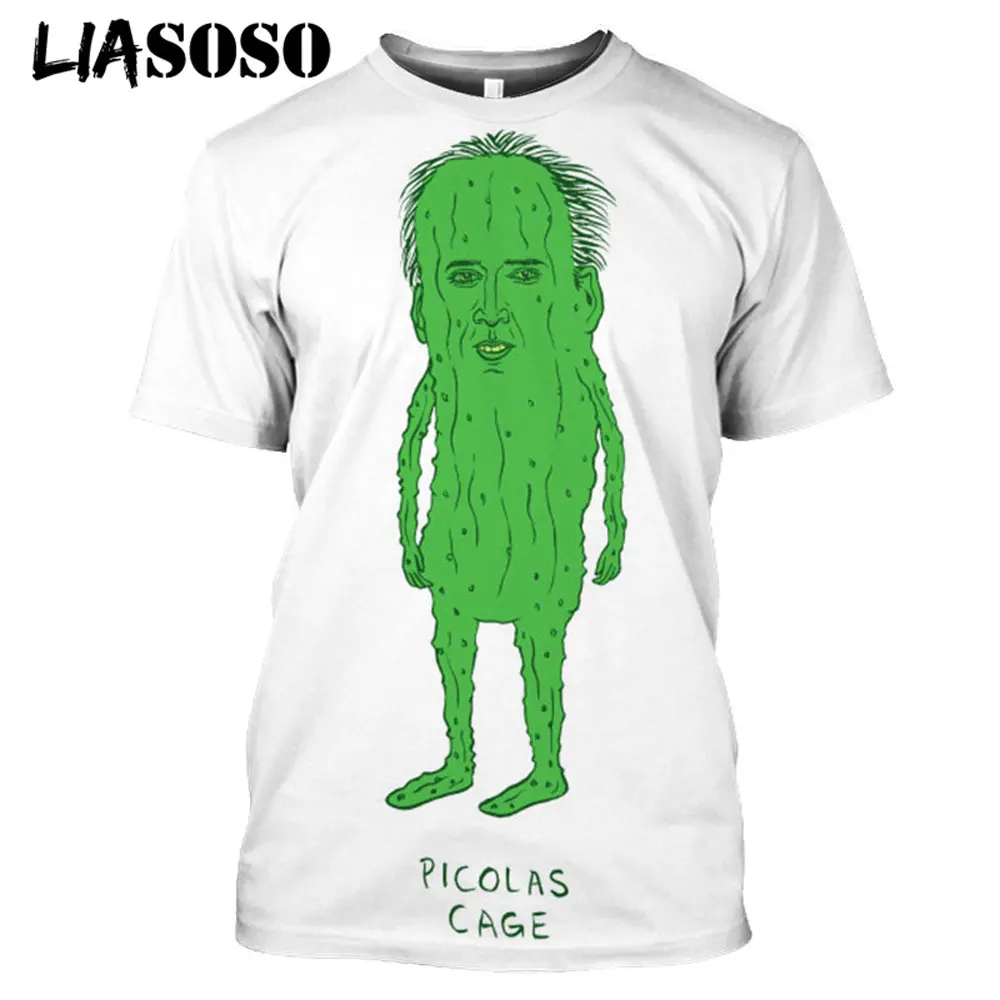 

LIASOSO Actor Nicolas Cage Picolas Funny Laughing T-shirt Women Men's 3D Print Harajuku Casual T shirt Short Sleeve Man Clothing