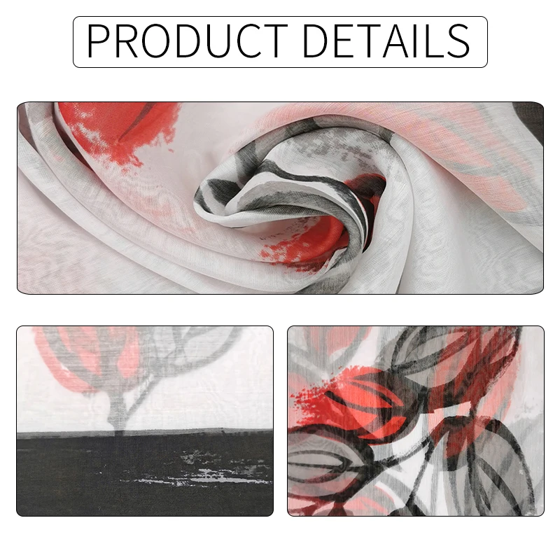 

Fashion Ink painting flowers scarf hijab plain colours scarves and shawl soft women new muslim scarf islamic hijabs hot sale