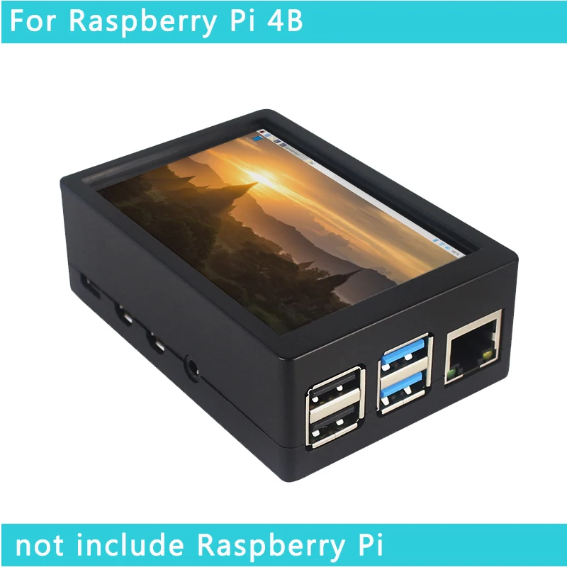 Raspberry Pi 3 Model B+ 3,5 дюймов сенсорный экран 480*320 TFT lcd+ ABS Чехол черный серый коробка также для Raspberry Pi 4 Модель B/3B
