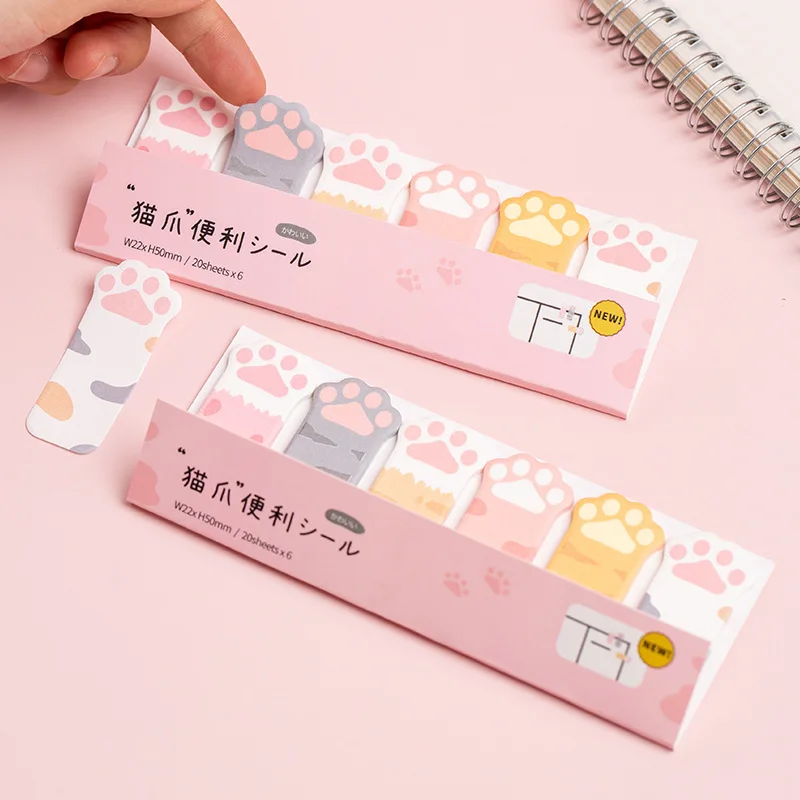 

Cute Cat Paw Sticky Notes Memo Pad Diary Stationary Flakes Scrapbook Index Bookmarks Decorative Kawaii N Times Sticky