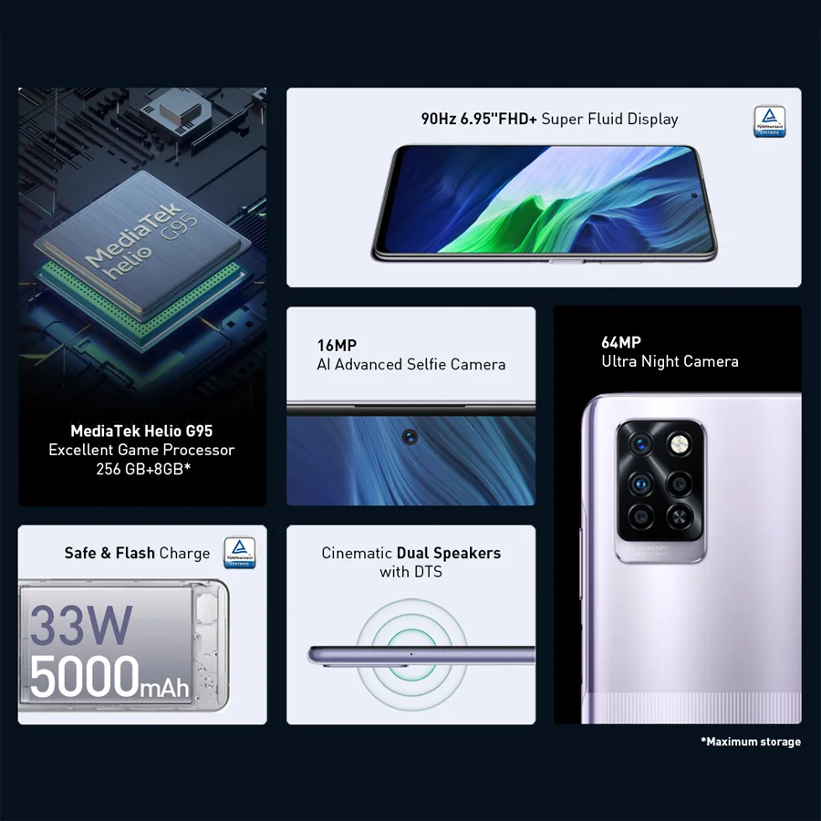 Глобальная версия Infinix Note 10 Pro NFC 6 95 &quotFHD Смартфон 6/8GB/64 Гб 128 ГБ 5000 мА/ч 64MP Камера