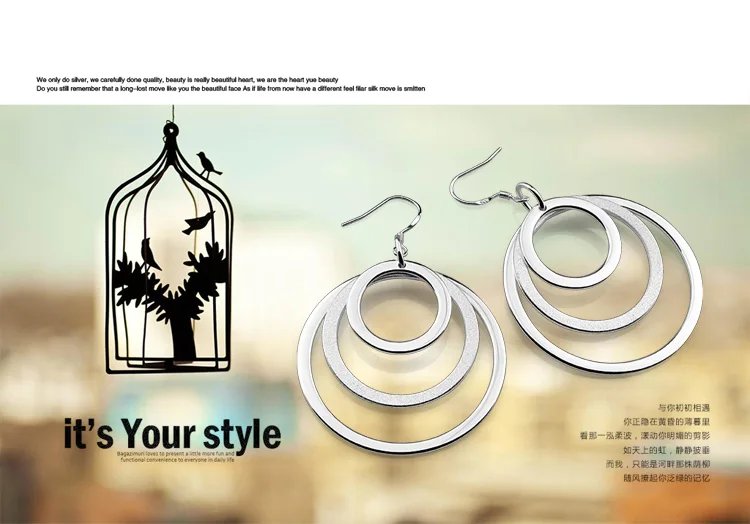 Новые модные женские серьги-кольца круглые запонки серебренные конструкции
