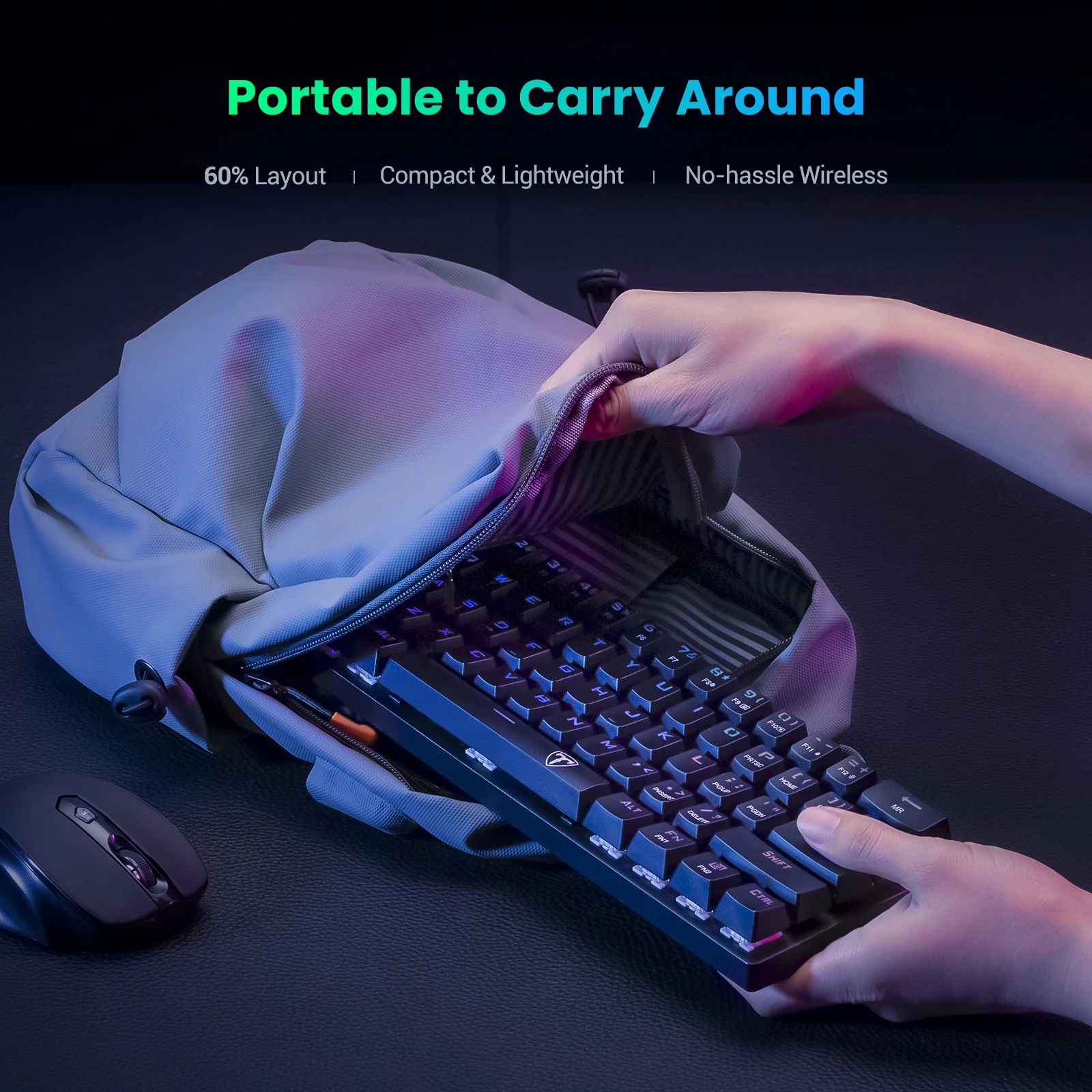VicTsing PC335 Bluetooth и 2 4G Беспроводная механическая клавиатура RGB подсветка