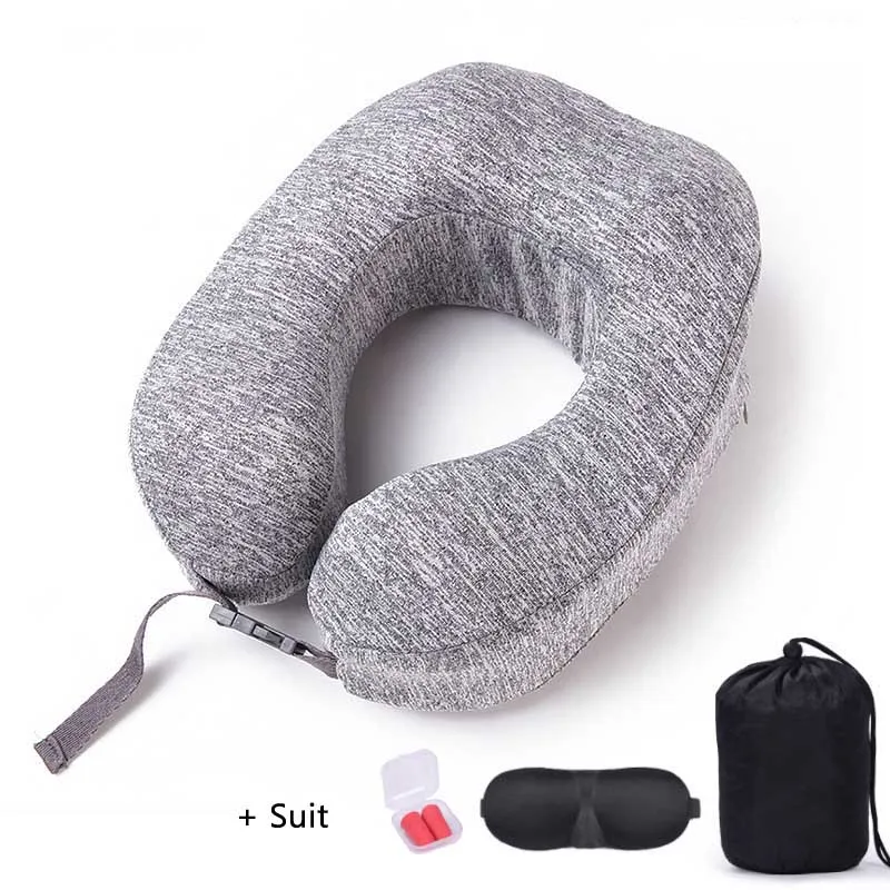 grey suit U-образная подушка для поддержки шеи с эффектом памяти, подушка для путешествий, самолет, подголовник для сна, офисные подушки для отдыха - Цвет: grey suit