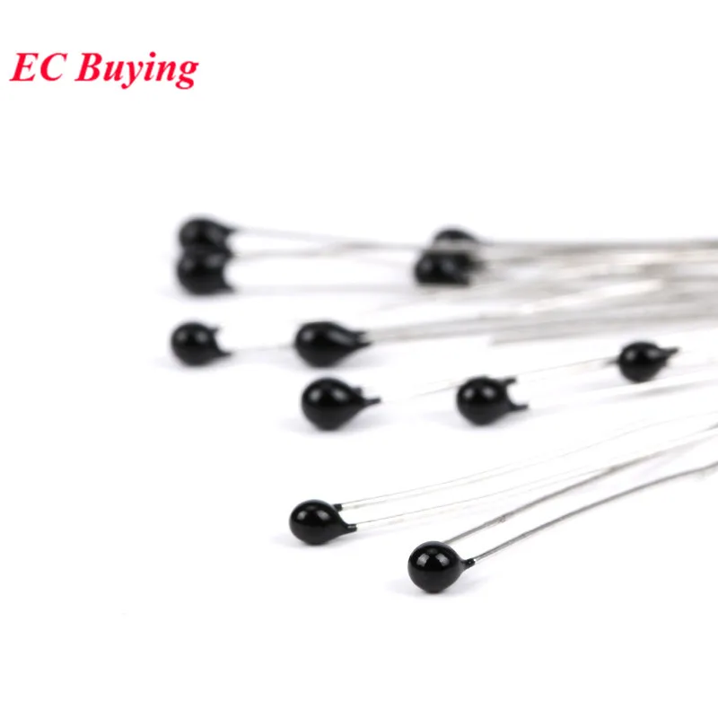50pcs NTC Thermistor Thermal Resistor MF52 NTC-MF52AT 100K ohm R 104 3950 B Value 3950k 5% Temperature Sensor | Электронные