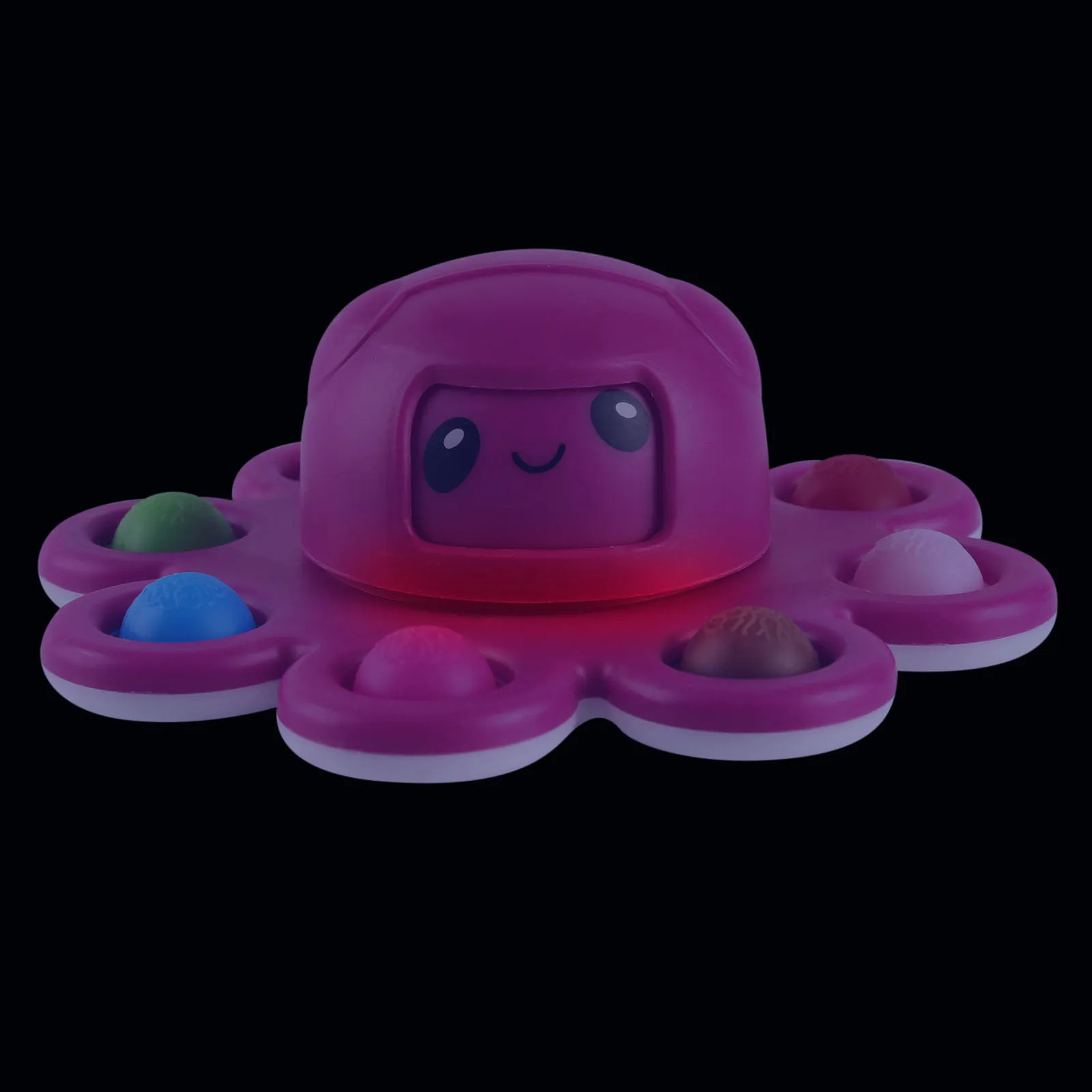 Fidget Toys Autism Stress Relief Silicone Glow Octopus Change Faces Spinner Push its Popin Bubble Toy Keychain For Adults | Игрушки и