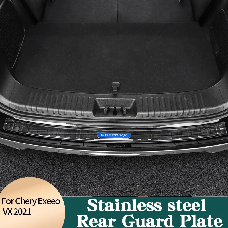 

Автомобильный багажник, задняя защита для Chery Exeed VX 2021, чемодан из нержавеющей стали, декоративная полоса, устойчивые к царапинам аксессуары