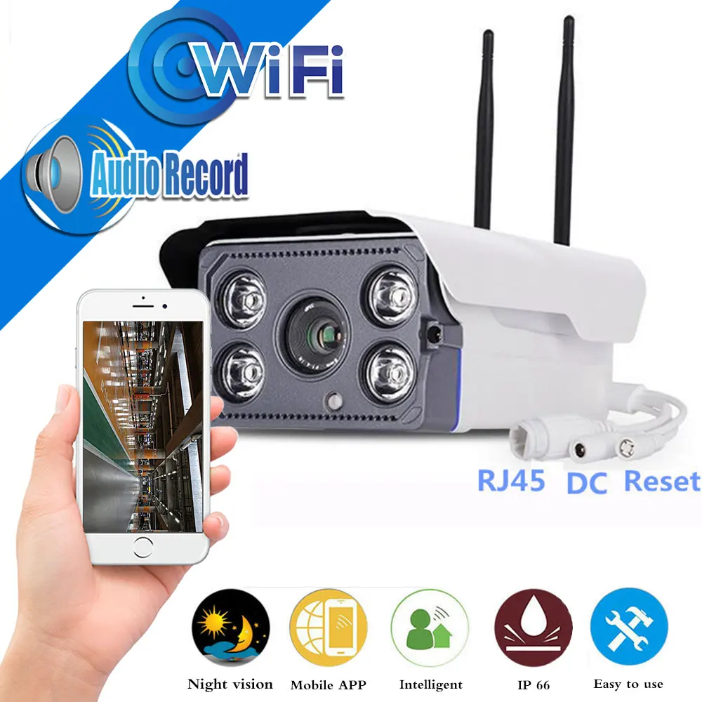 WI FI Камера 1080P HD IP CCTV камера пуля ИК Открытый водонепроницаемый с аудио TF слот