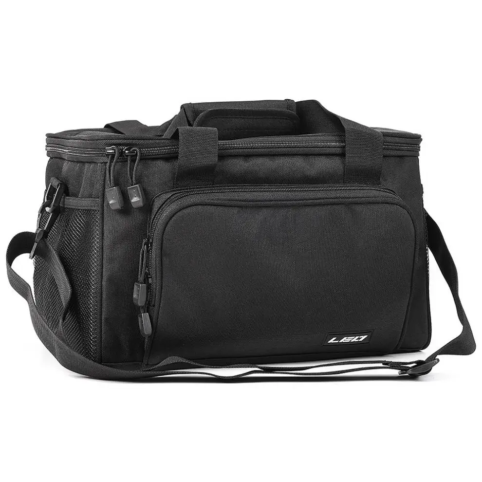 Черная уличная сумка для рыбалки водонепроницаемая поясная через плечо из ткани