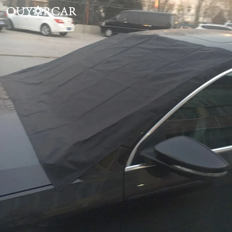 Магнитные наклейки для авто лобовое стекло крышка снежного покрова Зонт «Холодное сердце», защита от заморозки лобовое стекло серебристый, черный чехол