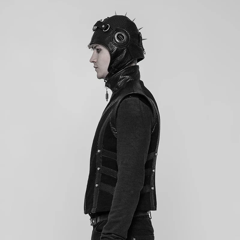 Кепка пилота в стиле панк-рейва с заклепками мужская из искусственной кожи