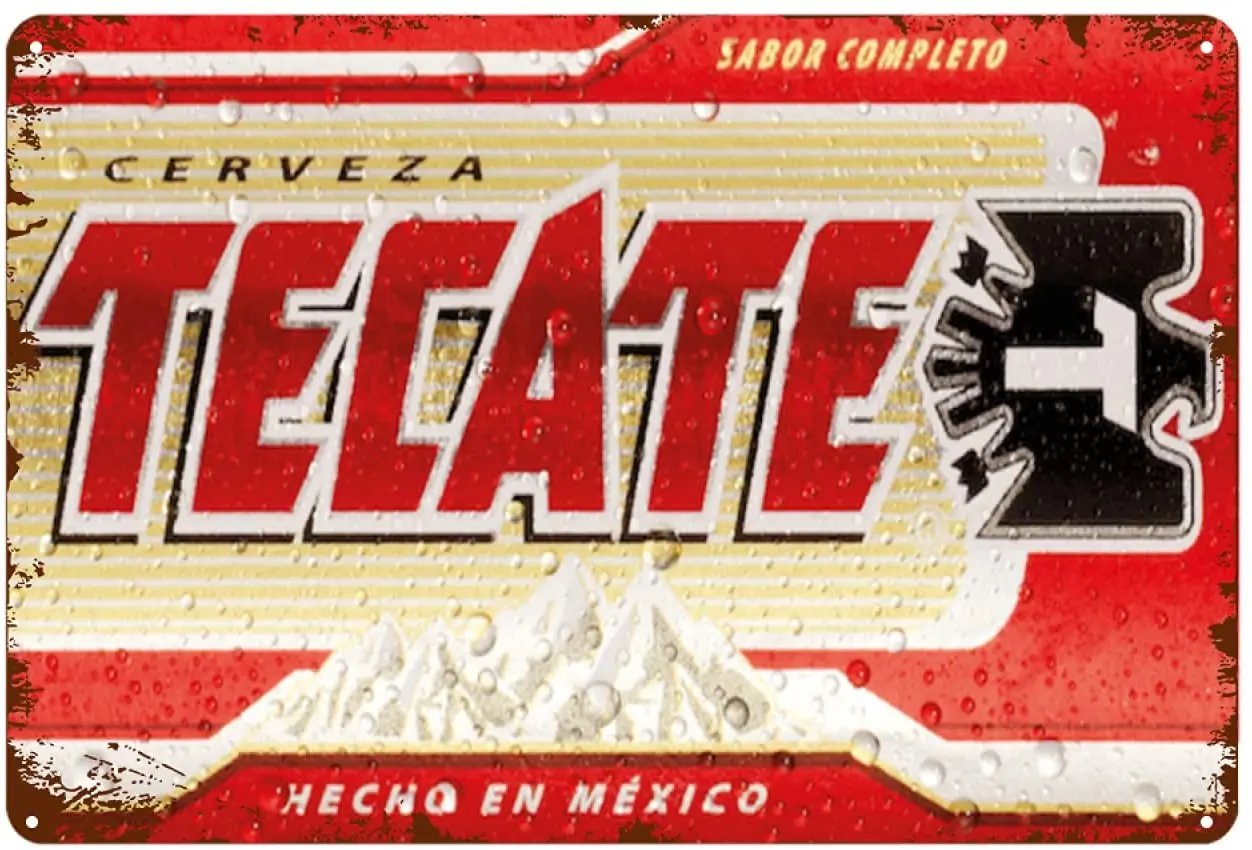 

Vintage Mexico Poster Metal Signs Looking Reproduction Mexican Metal Signs 12" X 8" Sign for Bar Home Coffee Wall Decor