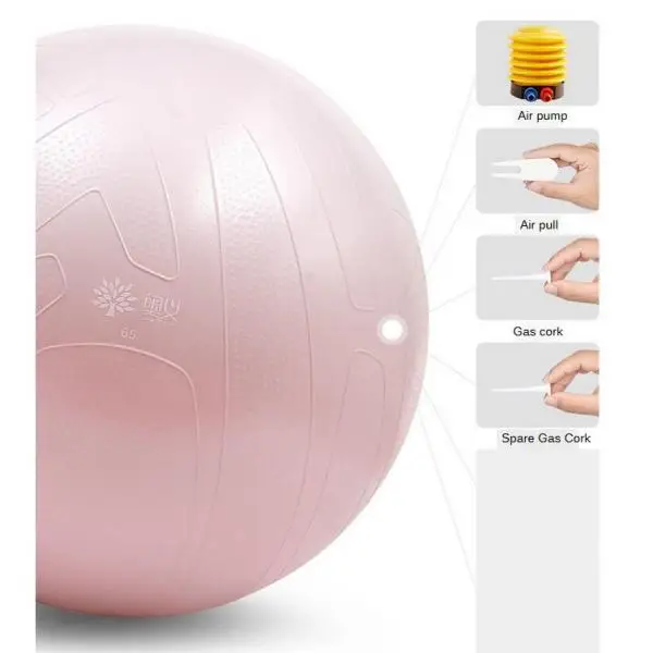 

1pc Yoga Ball Pilates Ball Thick PVC Professional Anti-Burst Fitness Exercise Compact and Portable