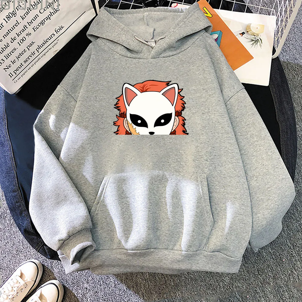 

Толстовка с капюшоном Demon Slayer Kimetsu No Yaiba Kawaii Sabito, с графическим принтом, женская, модная, повседневная, уличная одежда, женские топы
