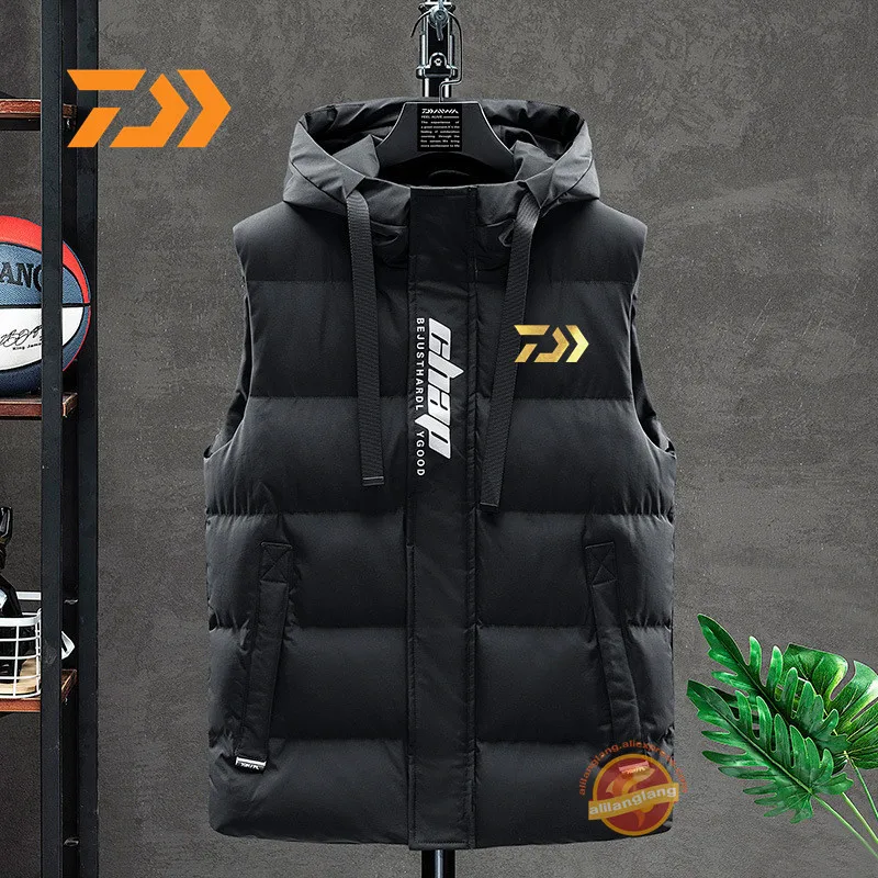 2021 Daiwa S Зимняя Тёплая куртка для рыбной ловли однотонные Цвет безрукавка съемки