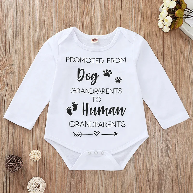 Маленькие хлопковые комбинезоны для новорожденных 2019 г. с надписями белые