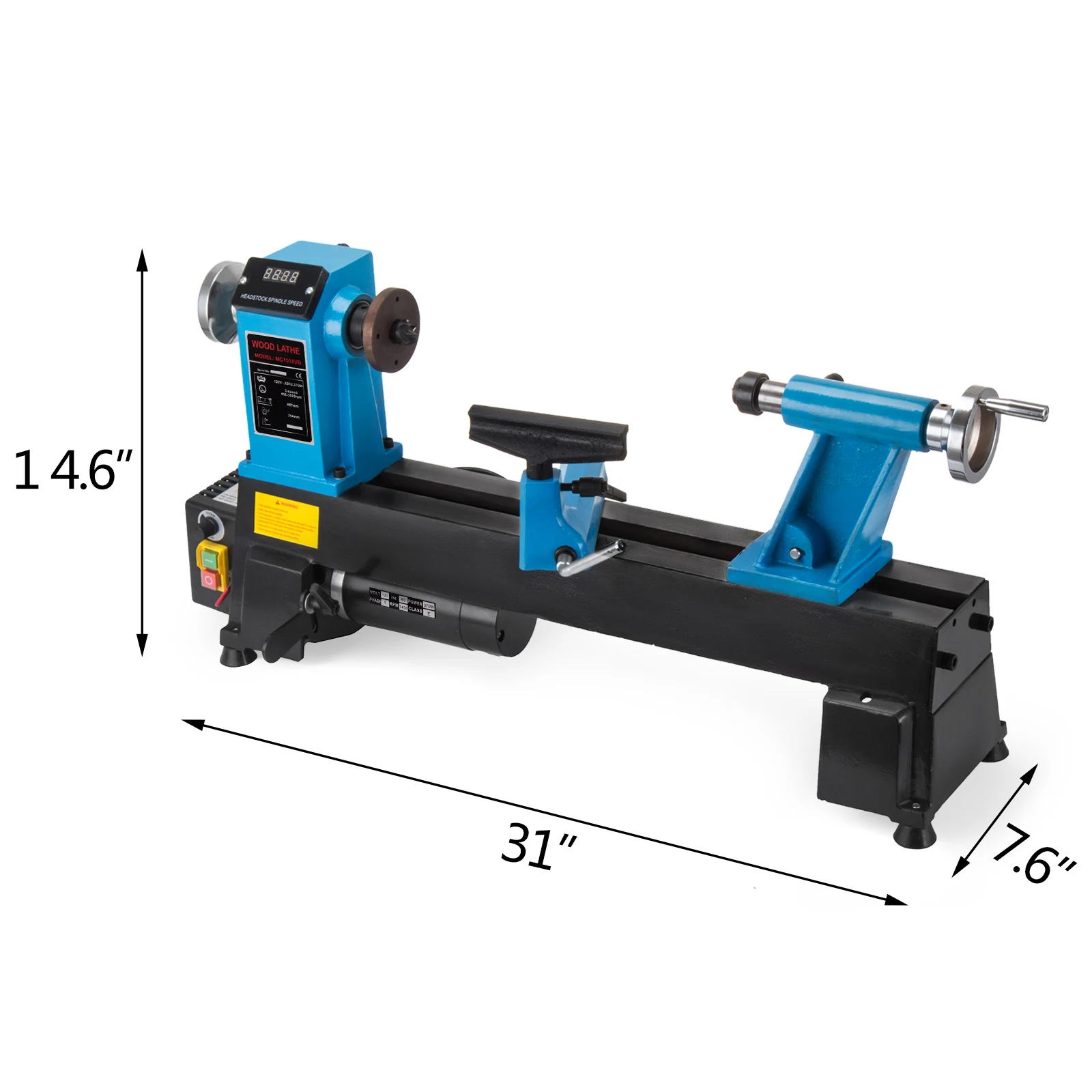 

VEVOR 10x18" 12x18" 500-3800 RPM Mini Wood Metal Lathe Machine w/ Digital Readout for DIY Woodworking Tower Grinding Polishing