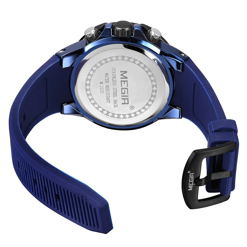Часы MEGIR Мужские кварцевые с хронографом спортивные брендовые роскошные в стиле