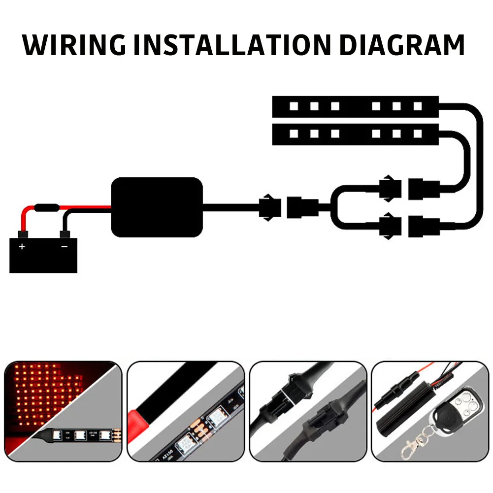 

12Pcs Motorcycle RGB 120LED Neon Under Glow Lights Strip Kit For Honda BMW