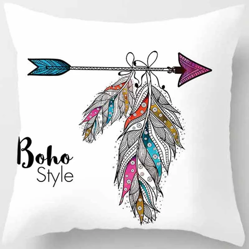 Лидер продаж Модный чехол подушка в стиле бохо с красивыми перьями