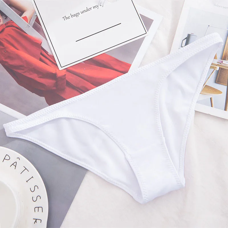 Lingerie Low-waist Sexy Thong Half-covered Buttocks Ladies Panties Soft milk silk solid color triangle thong | Женская одежда