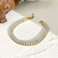 monlansher luxurious chain cubic zirconia bracelet gold color titanium steel bracelets for women minimalist bracelets jewelry
