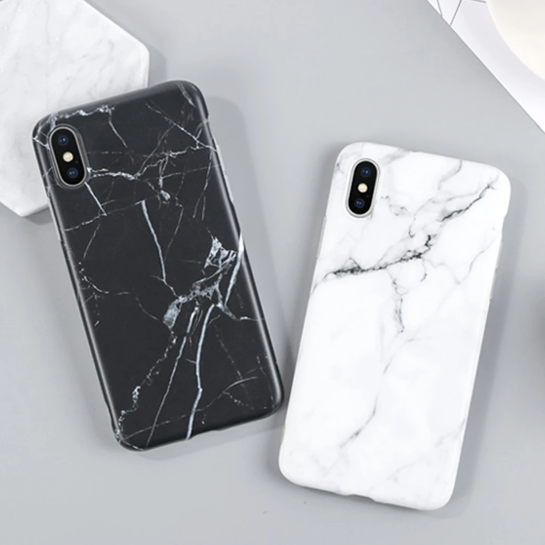 Тонкий мягкий гибкий мраморный чехол TPU с мраморным рисунком для iPhone 8 7 6 6S Plus X 5 5S SE