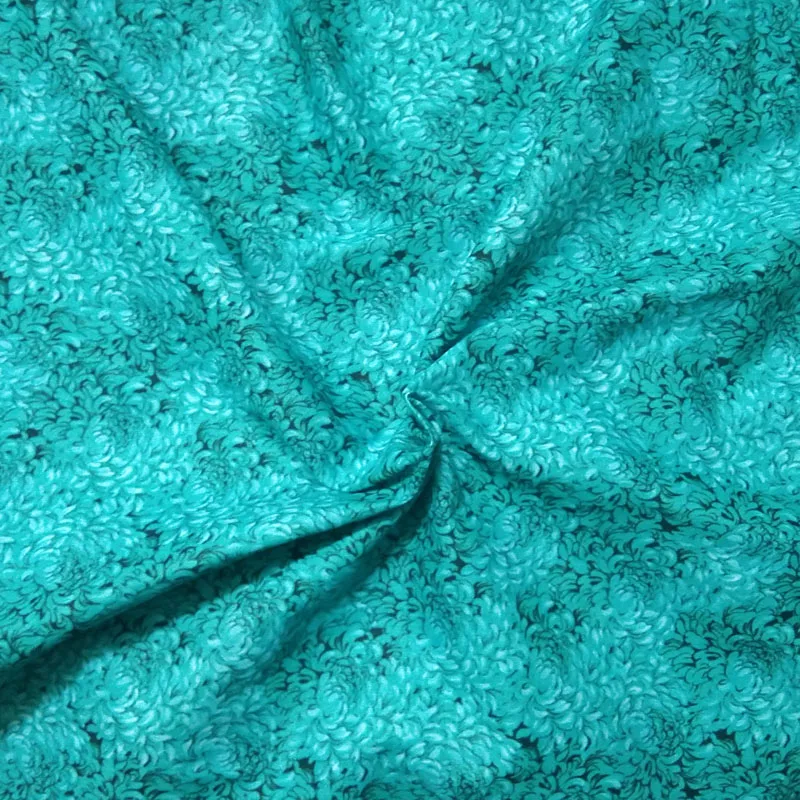 Изящная синяя Цветущая Хризантема с цветочным принтом хлопковая ткань 50x105 см