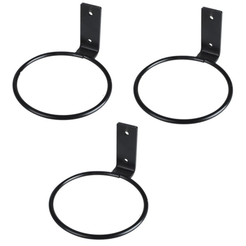 

Flower Pot Holder Ring Wall Mounted Metal Planter Hooks Hangers Wall Bracket, 3 Pack, Black, 8 Inch