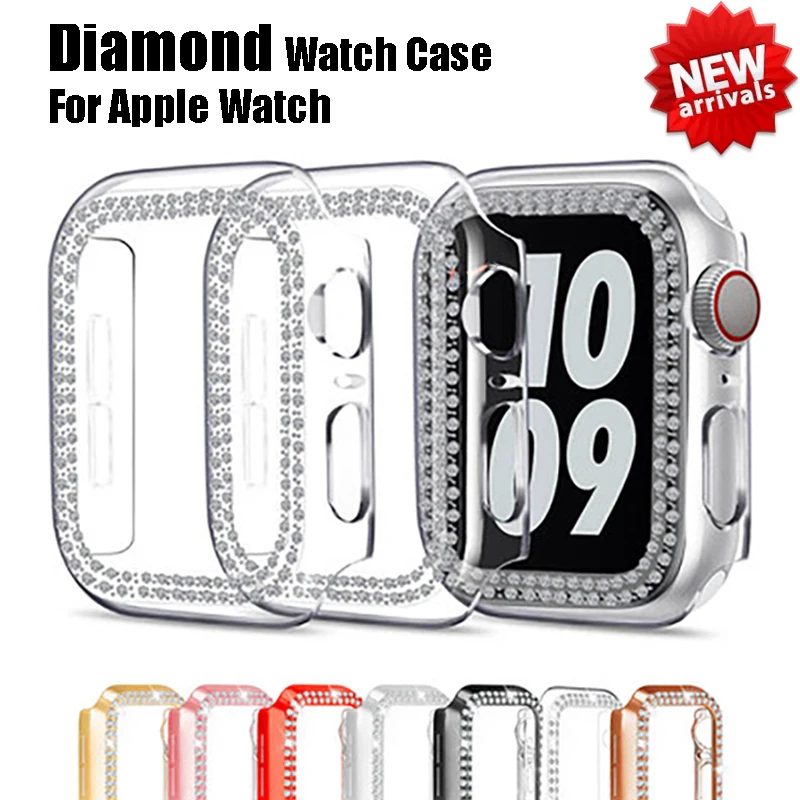 

Diamond Protective Case for Apple Watch Cover 6 SE 5 4 3 2 1 38MM 42MM Anti-scratch Bumper Cases For iwatch 6 5 4 40mm 44mm