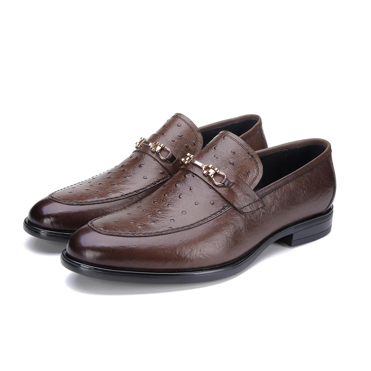 Мужские туфли из натуральной кожи черного/кофейного цвета | Обувь